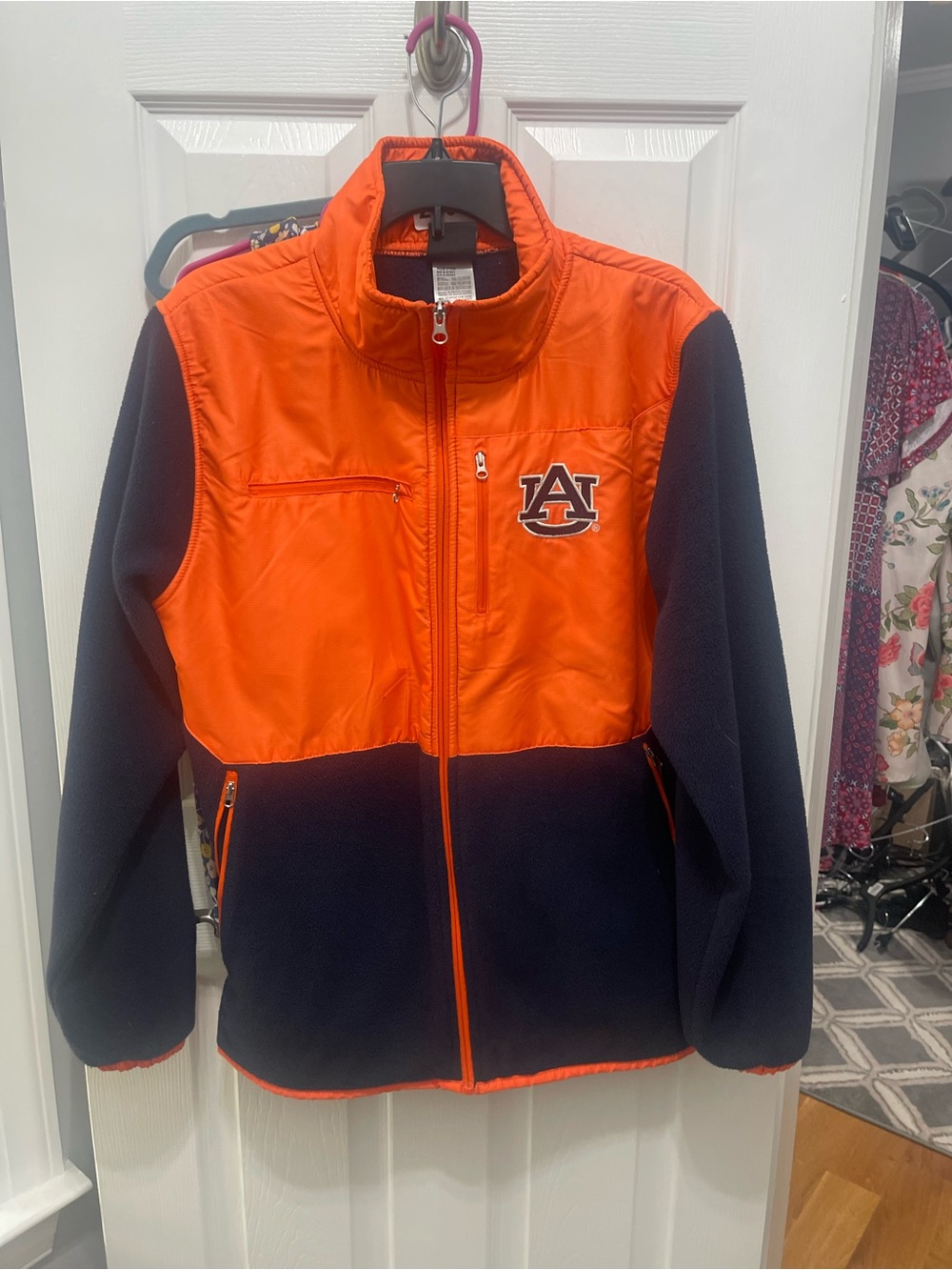 Auburn University Orange & Navy Windbreaker Jacket fleece